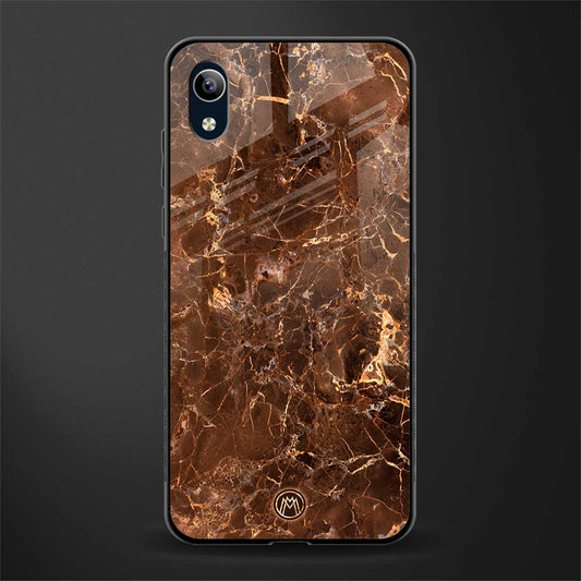 lavish brown marble glass case for vivo y1s without fingerprint image
