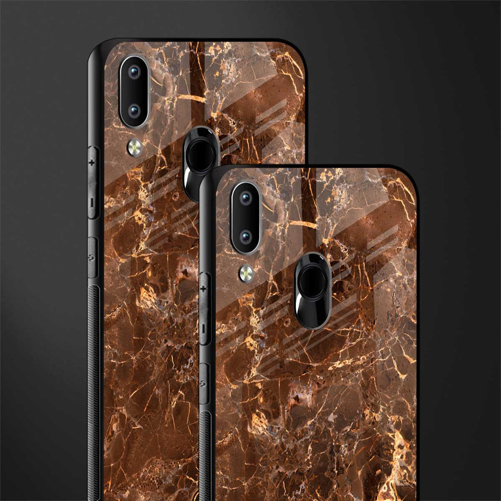 lavish brown marble glass case for vivo y91 image-2