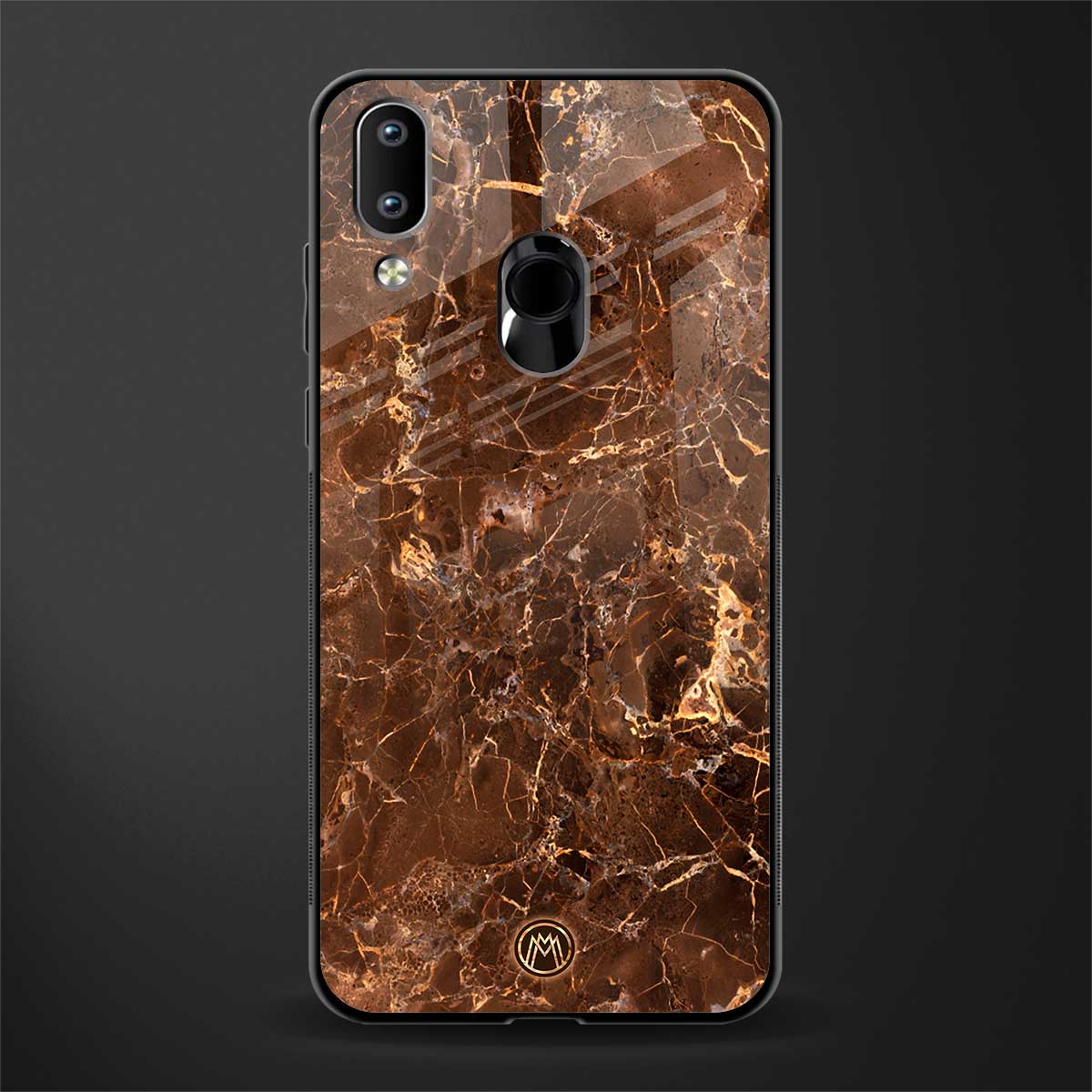 lavish brown marble glass case for vivo y91 image