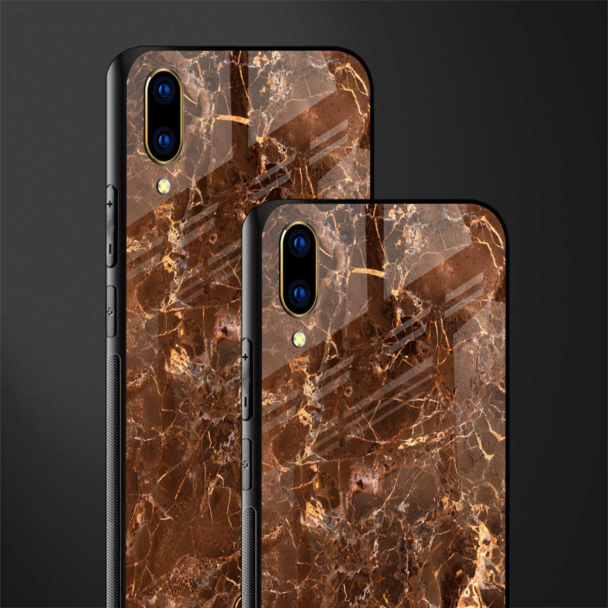 lavish brown marble glass case for vivo v11 pro image-2