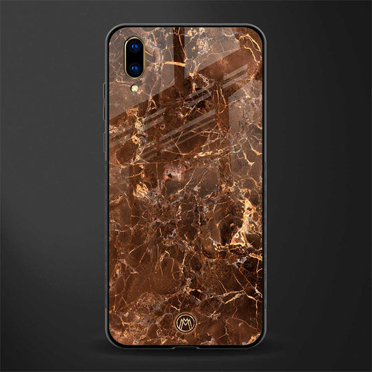 lavish brown marble glass case for vivo v11 pro image