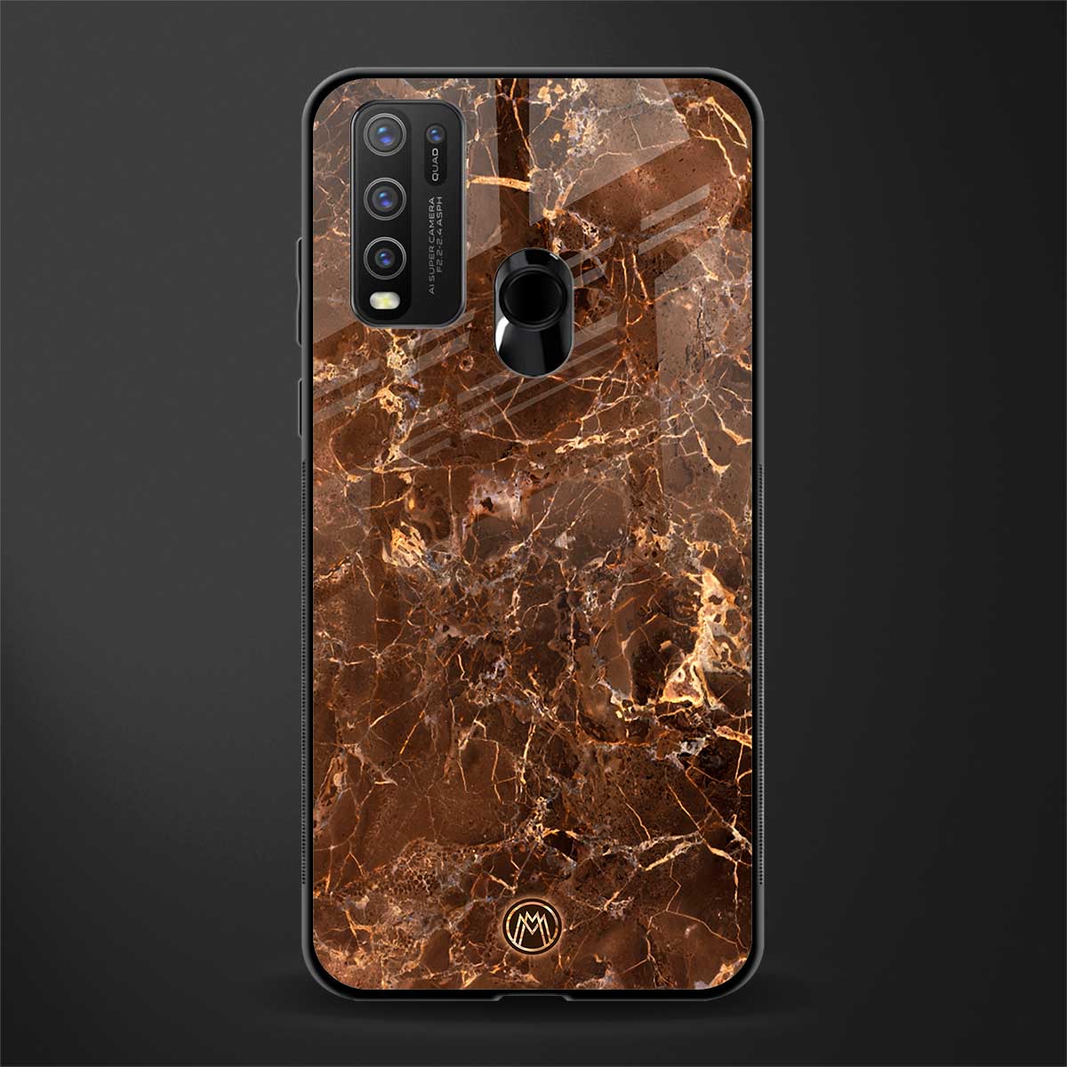 lavish brown marble glass case for vivo y50 image