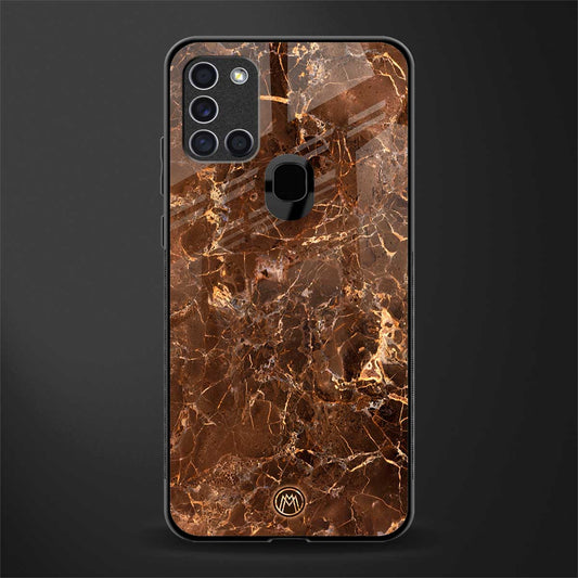 lavish brown marble glass case for samsung galaxy a21s image