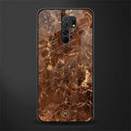 lavish brown marble glass case for redmi 9 prime image