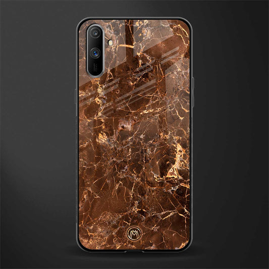 lavish brown marble glass case for realme c3 image