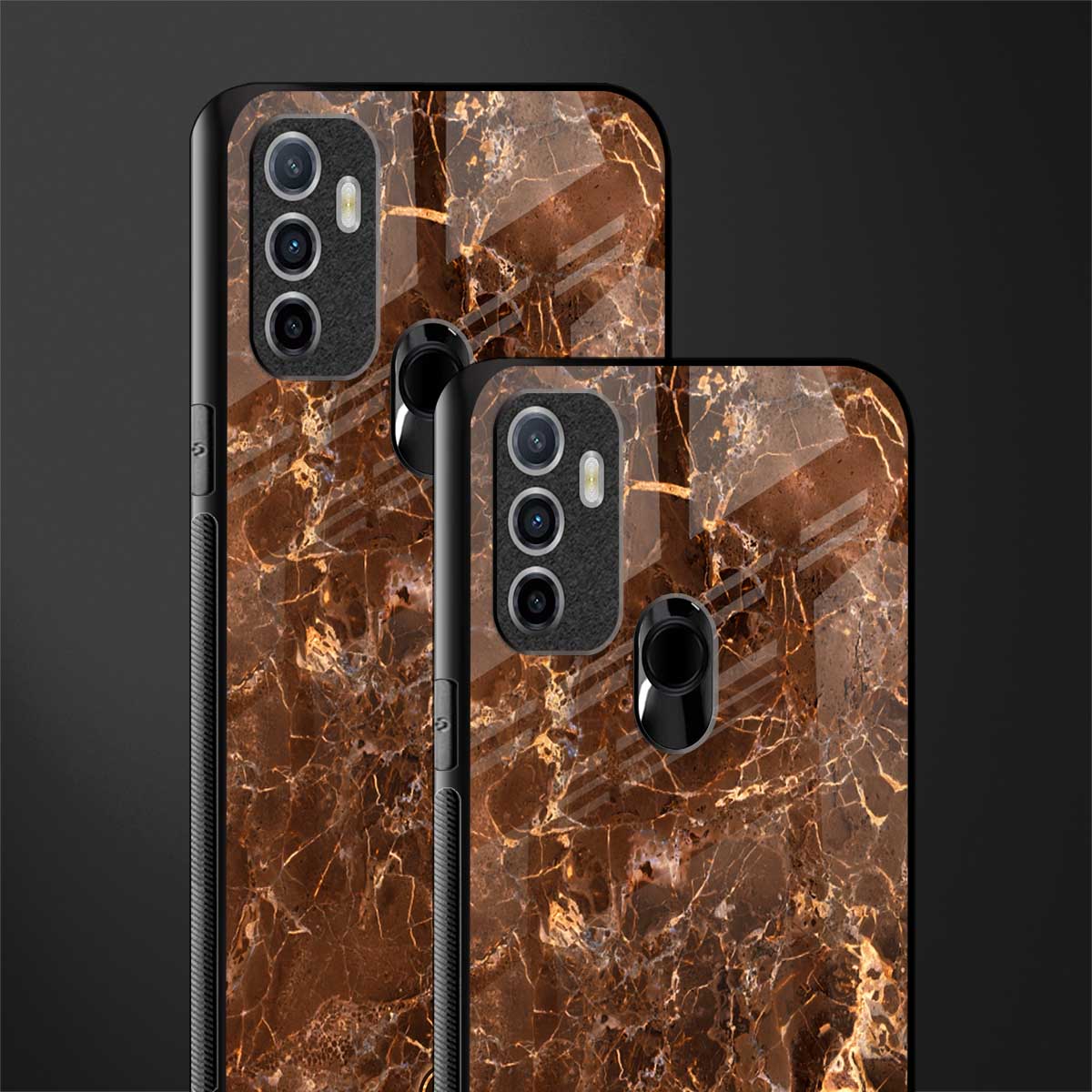 lavish brown marble glass case for oppo a53 image-2