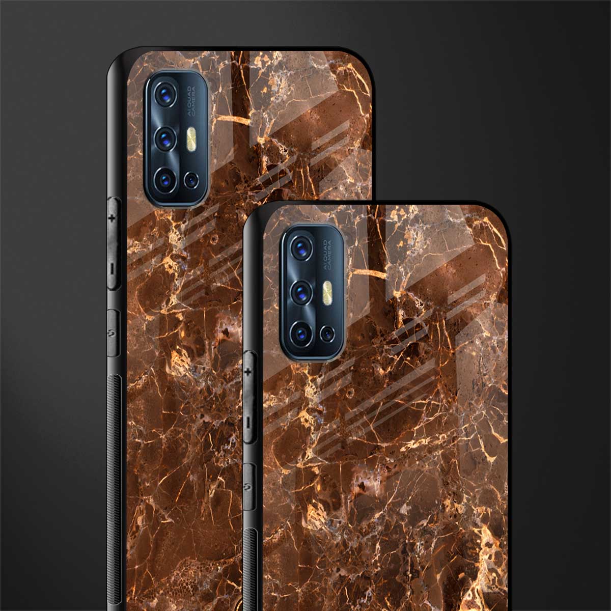 lavish brown marble glass case for vivo v17 image-2