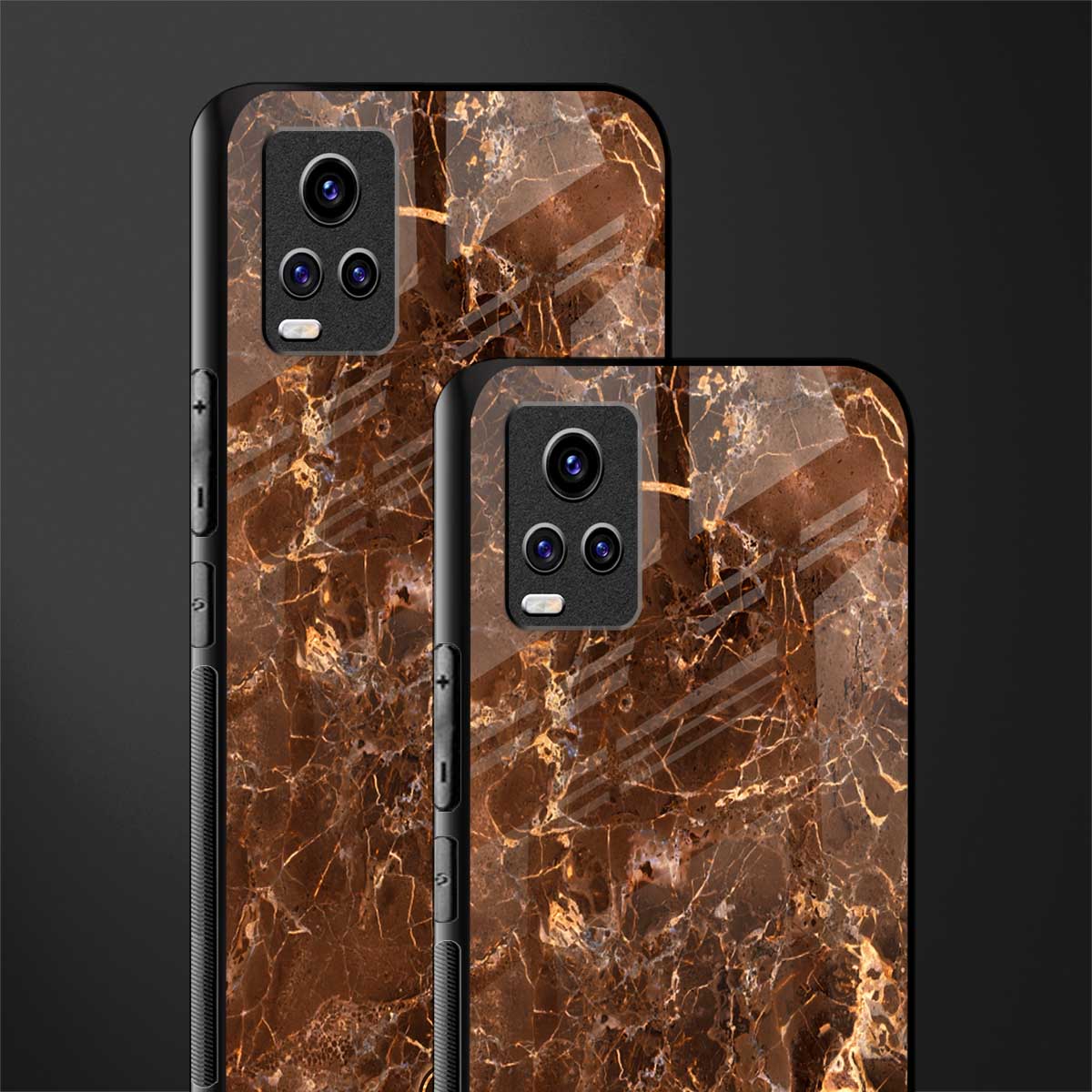 lavish brown marble glass case for vivo v20 image-2