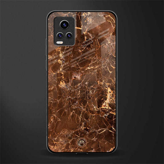 lavish brown marble glass case for vivo v20 image