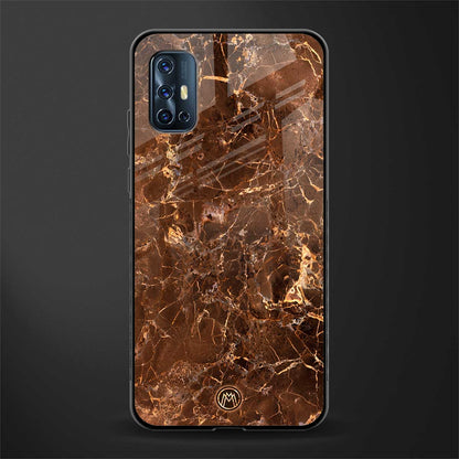 lavish brown marble glass case for vivo v17 image