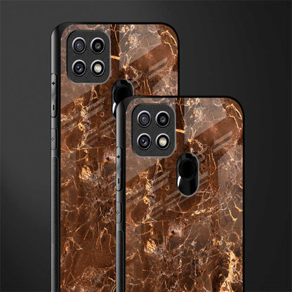 lavish brown marble glass case for oppo a15s image-2