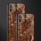 lavish brown marble glass case for redmi 9a image-2