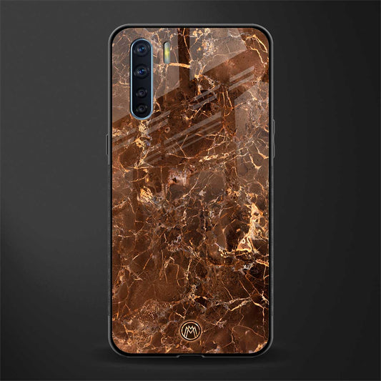 lavish brown marble glass case for oppo f15 image