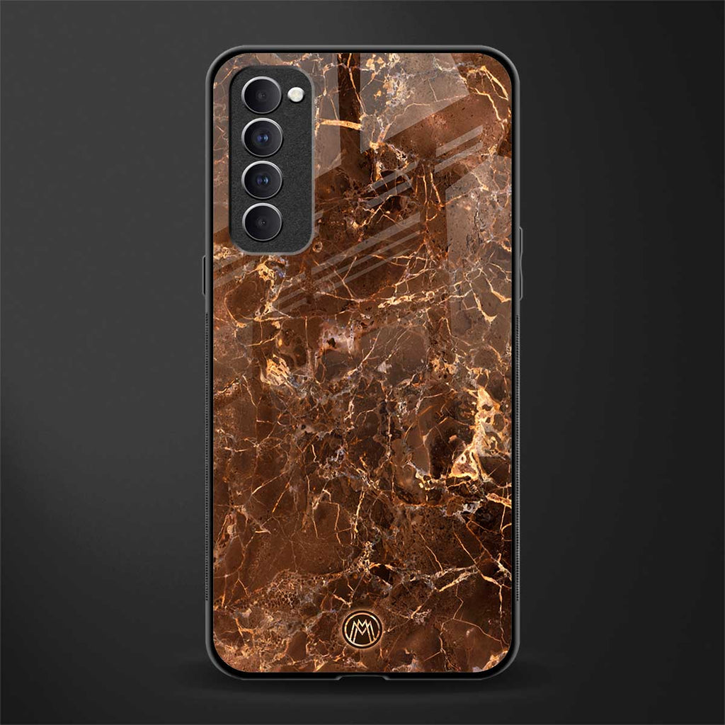 lavish brown marble glass case for oppo reno 4 pro image