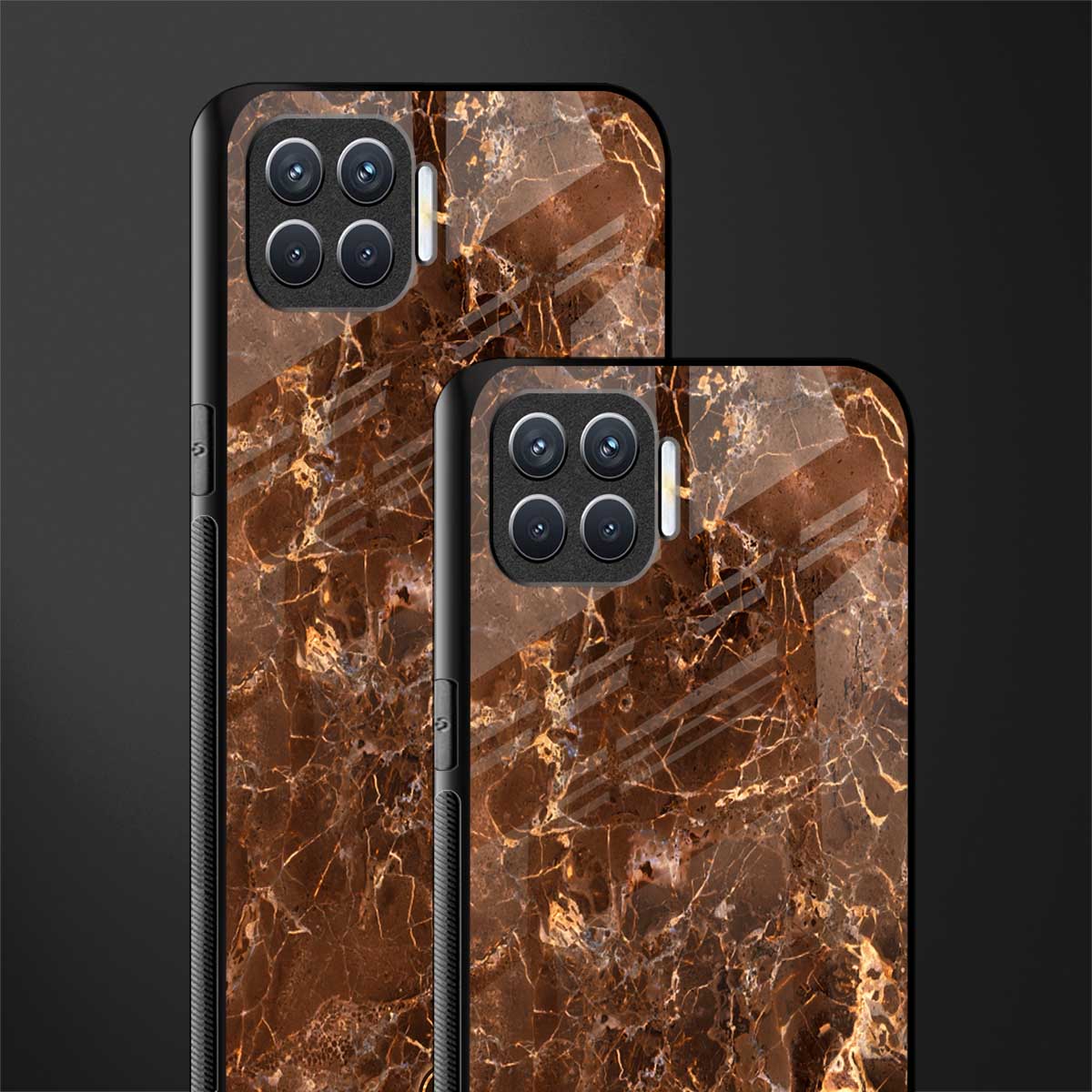 lavish brown marble glass case for oppo f17 image-2