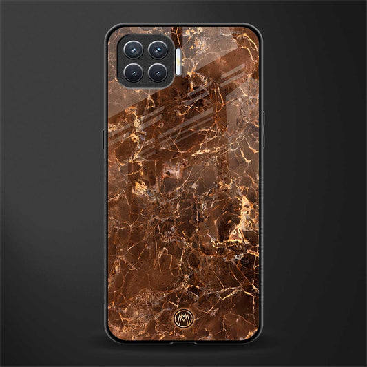 lavish brown marble glass case for oppo f17 image