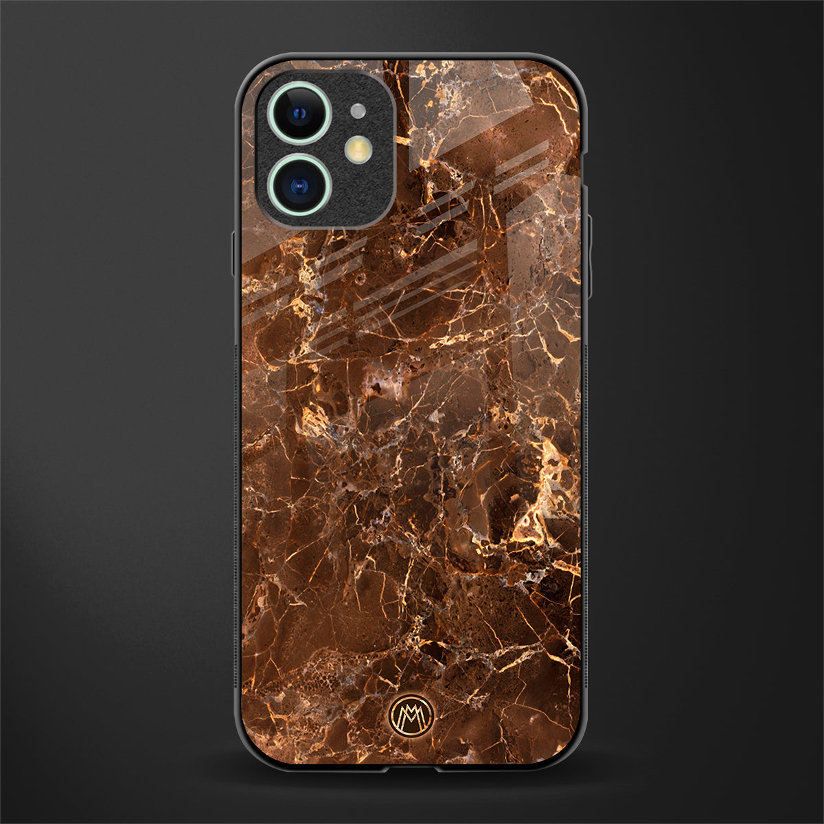 lavish brown marble glass case for iphone 12 mini image
