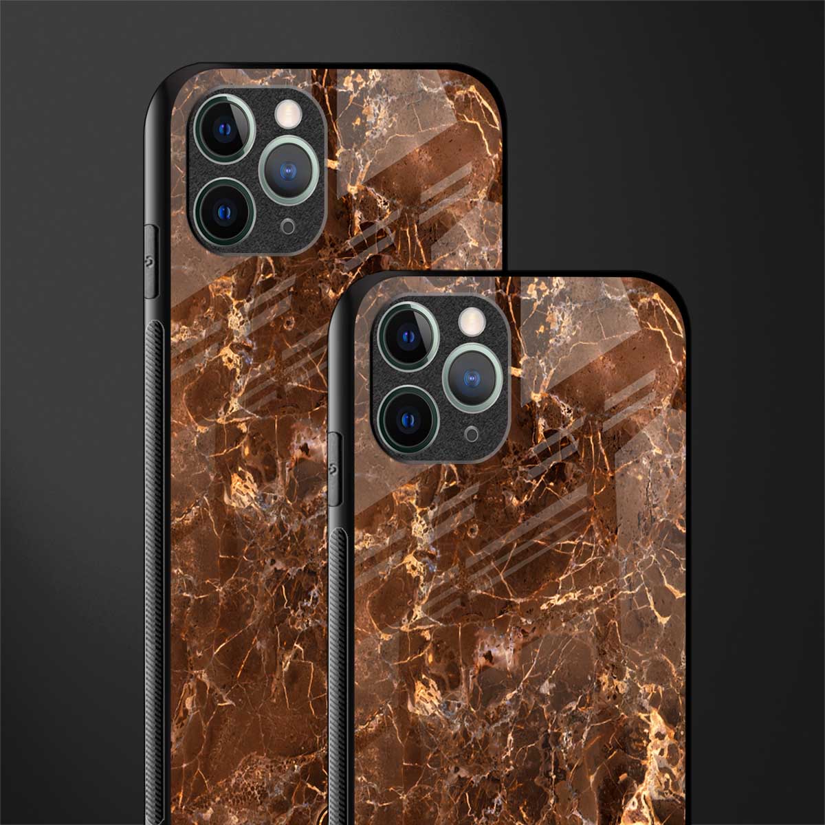 lavish brown marble glass case for iphone 11 pro image-2