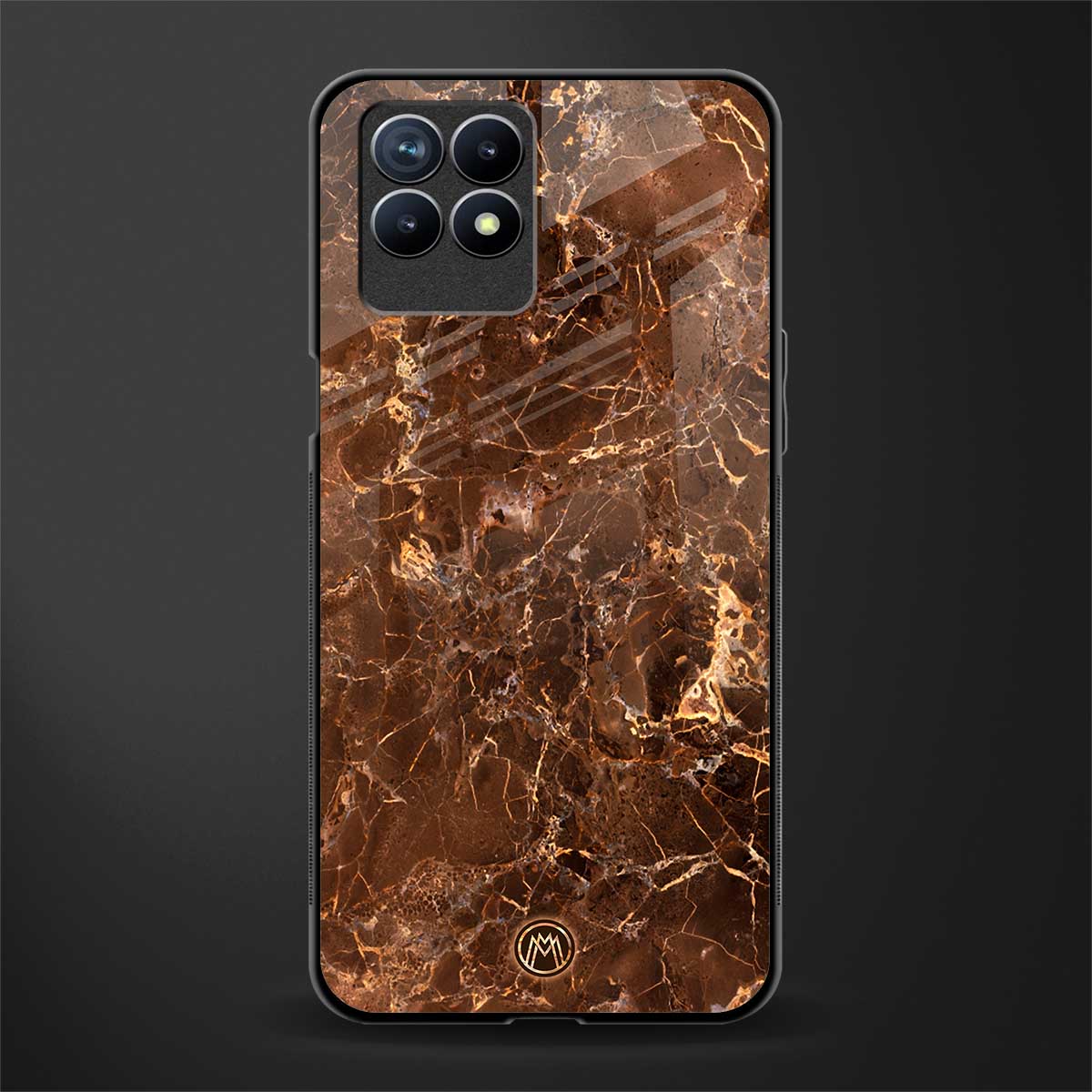 lavish brown marble glass case for realme narzo 50 image