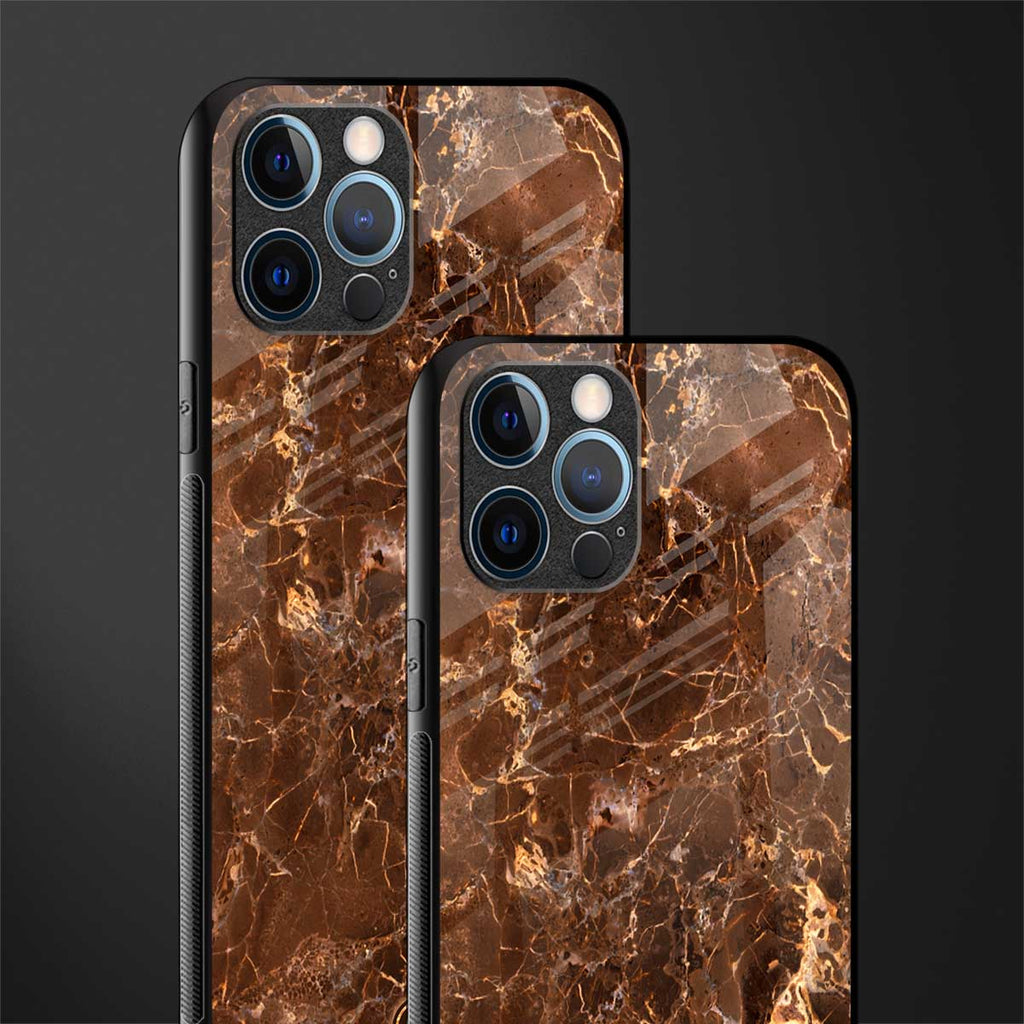 lavish brown marble glass case for iphone 12 pro max image-2