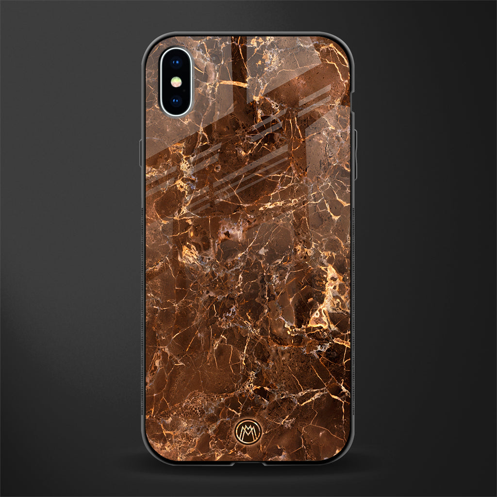 lavish brown marble glass case for iphone xs max image