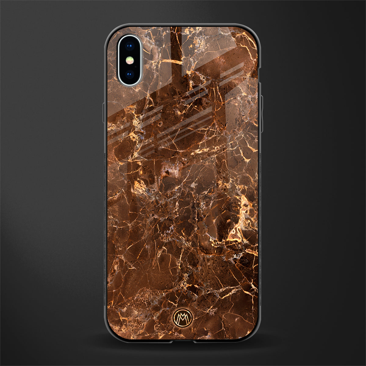 lavish brown marble glass case for iphone xs max image