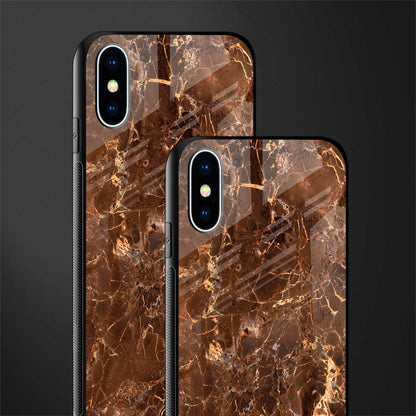 lavish brown marble glass case for iphone xs image-2