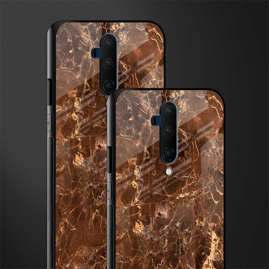lavish brown marble glass case for oneplus 7t pro image-2