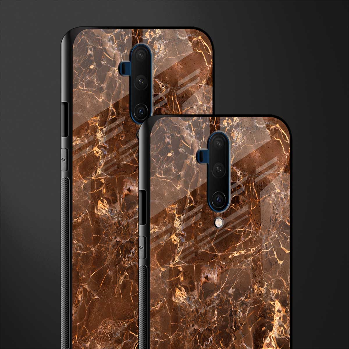lavish brown marble glass case for oneplus 7t pro image-2