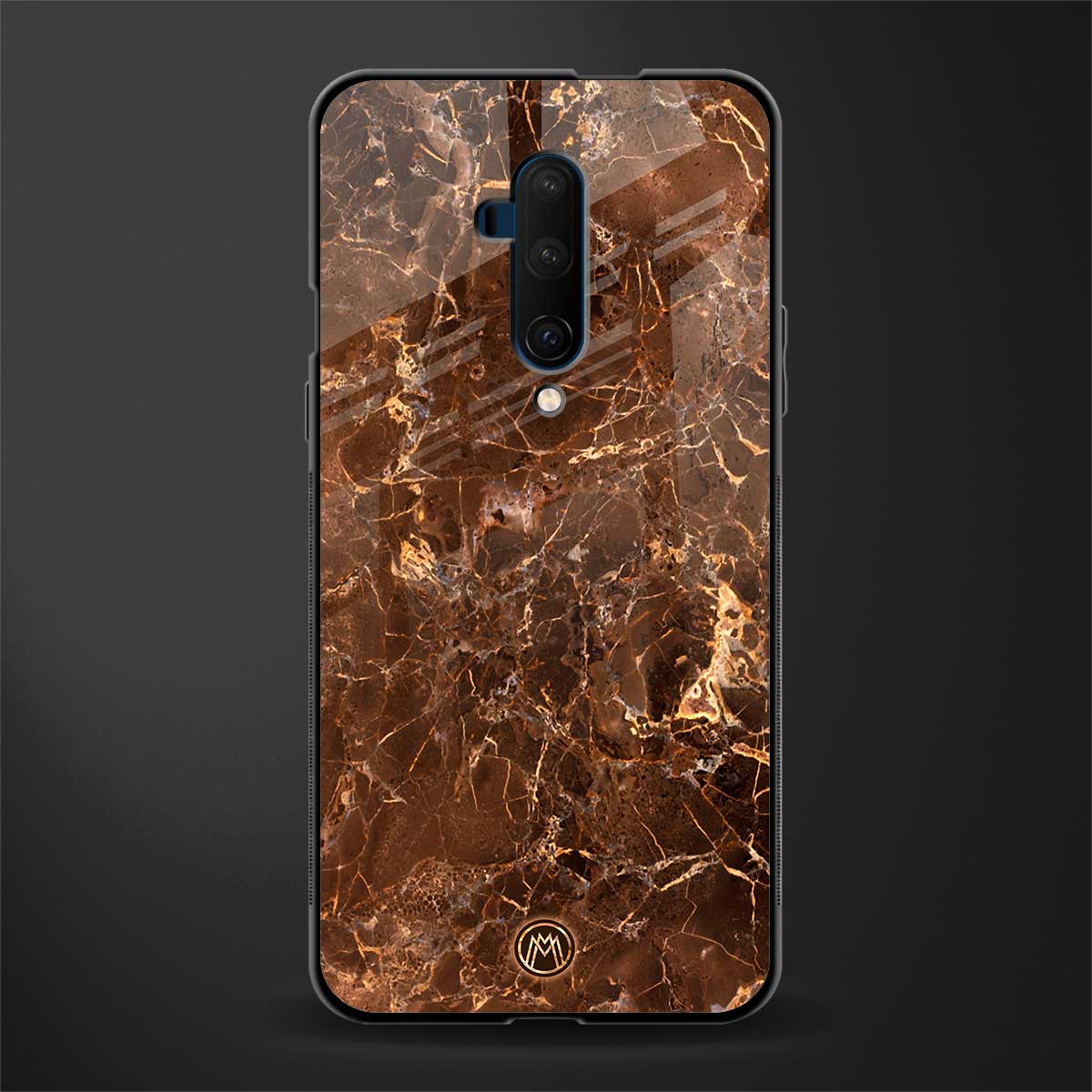 lavish brown marble glass case for oneplus 7t pro image