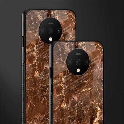 lavish brown marble glass case for oneplus 7t image-2