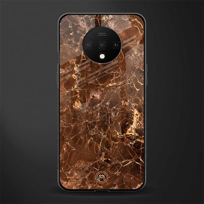 lavish brown marble glass case for oneplus 7t image