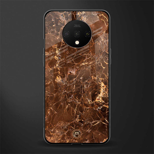 lavish brown marble glass case for oneplus 7t image