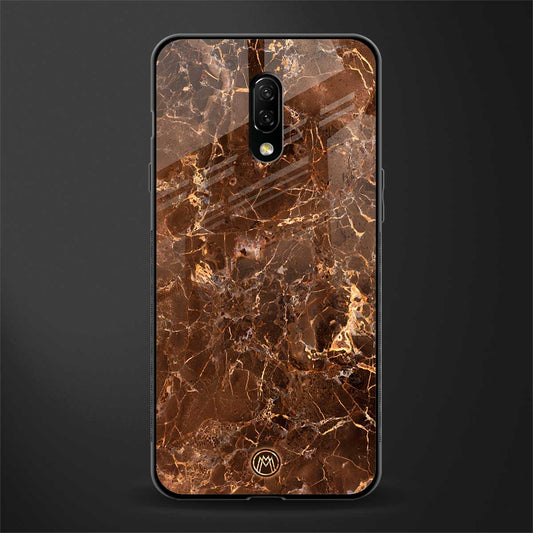 lavish brown marble glass case for oneplus 7 image