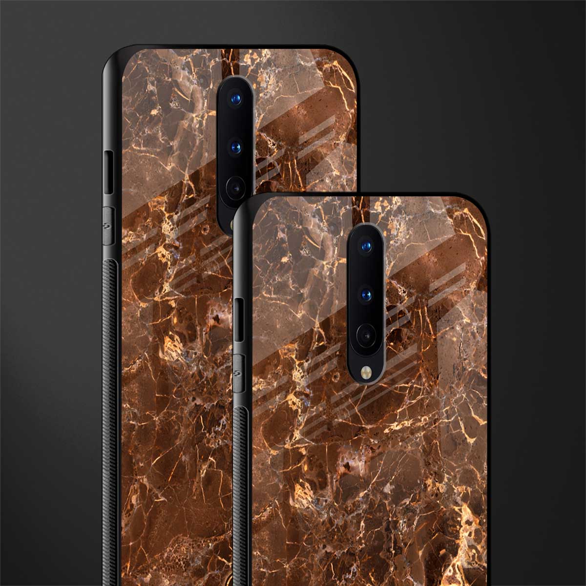 lavish brown marble glass case for oneplus 8 image-2