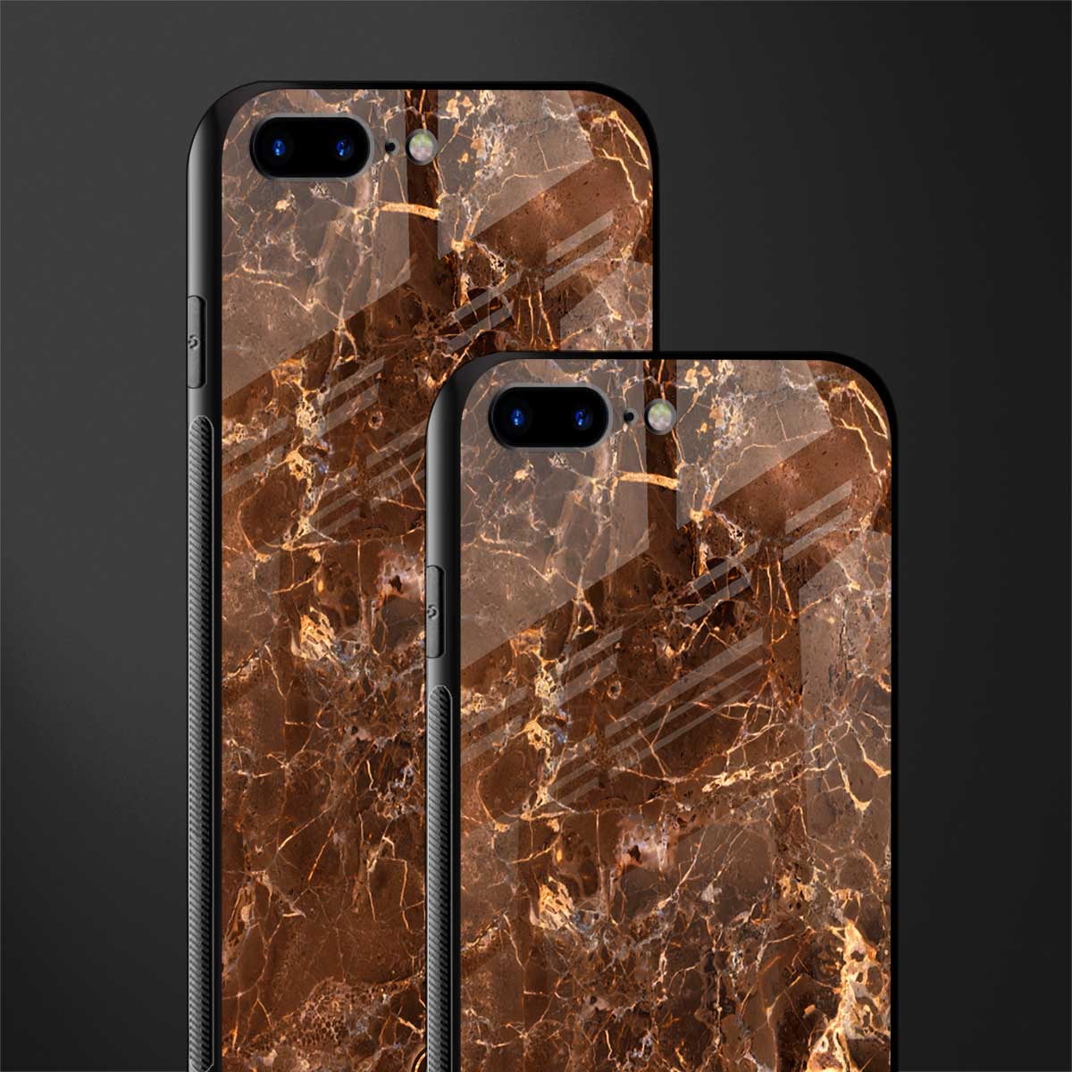 lavish brown marble glass case for iphone 8 plus image-2