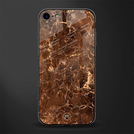 lavish brown marble glass case for iphone 8 image