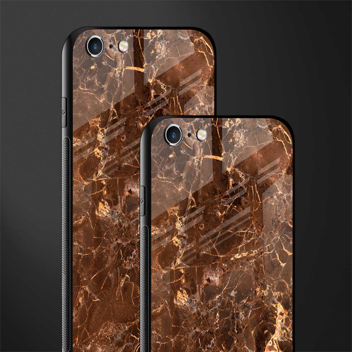 lavish brown marble glass case for iphone 6s image-2