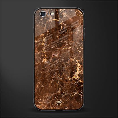 lavish brown marble glass case for iphone 6s plus image