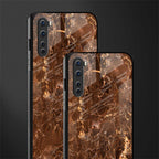 lavish brown marble glass case for oneplus nord ac2001 image-2