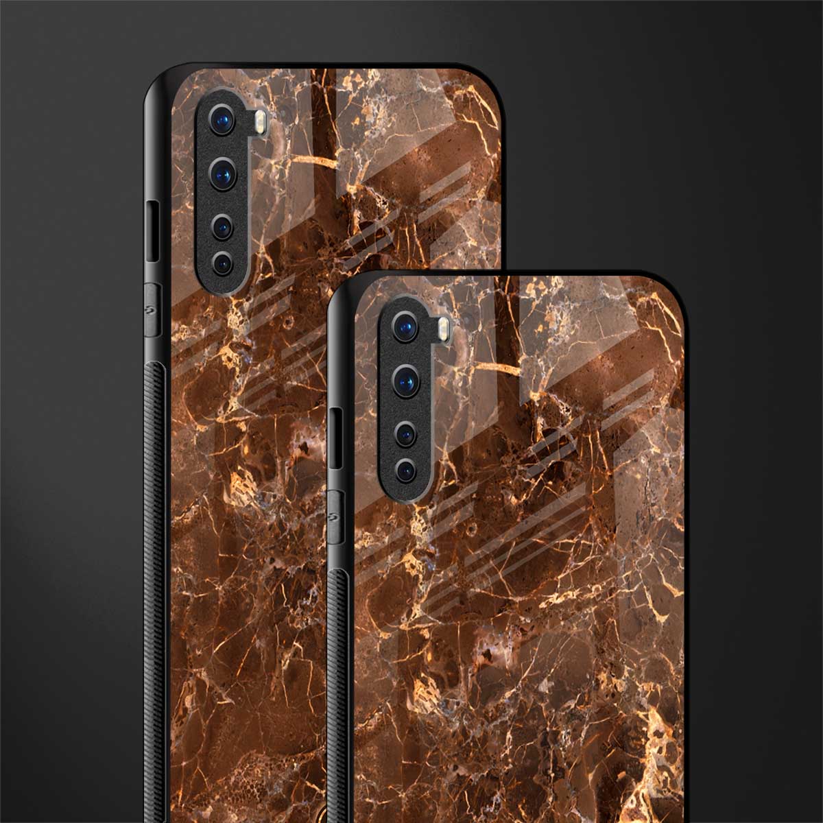lavish brown marble glass case for oneplus nord ac2001 image-2