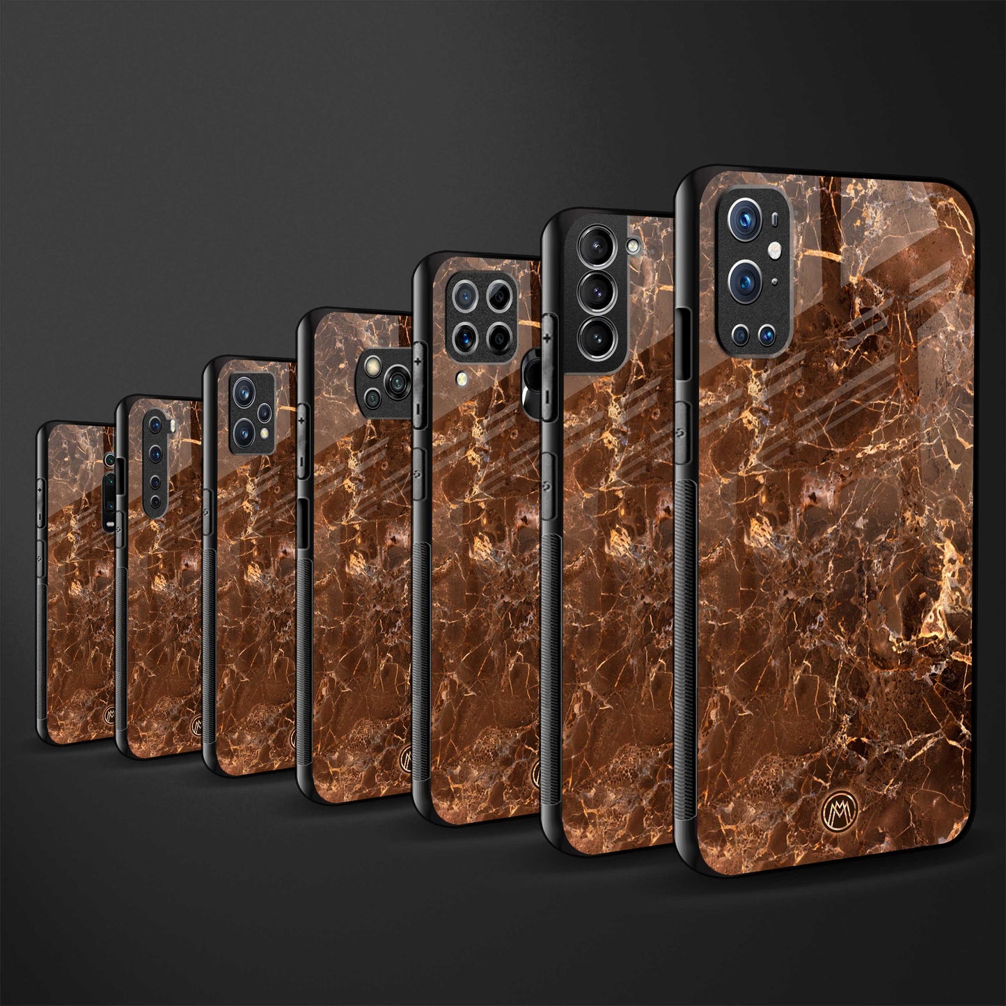 lavish brown marble glass case for redmi 9 prime image-3