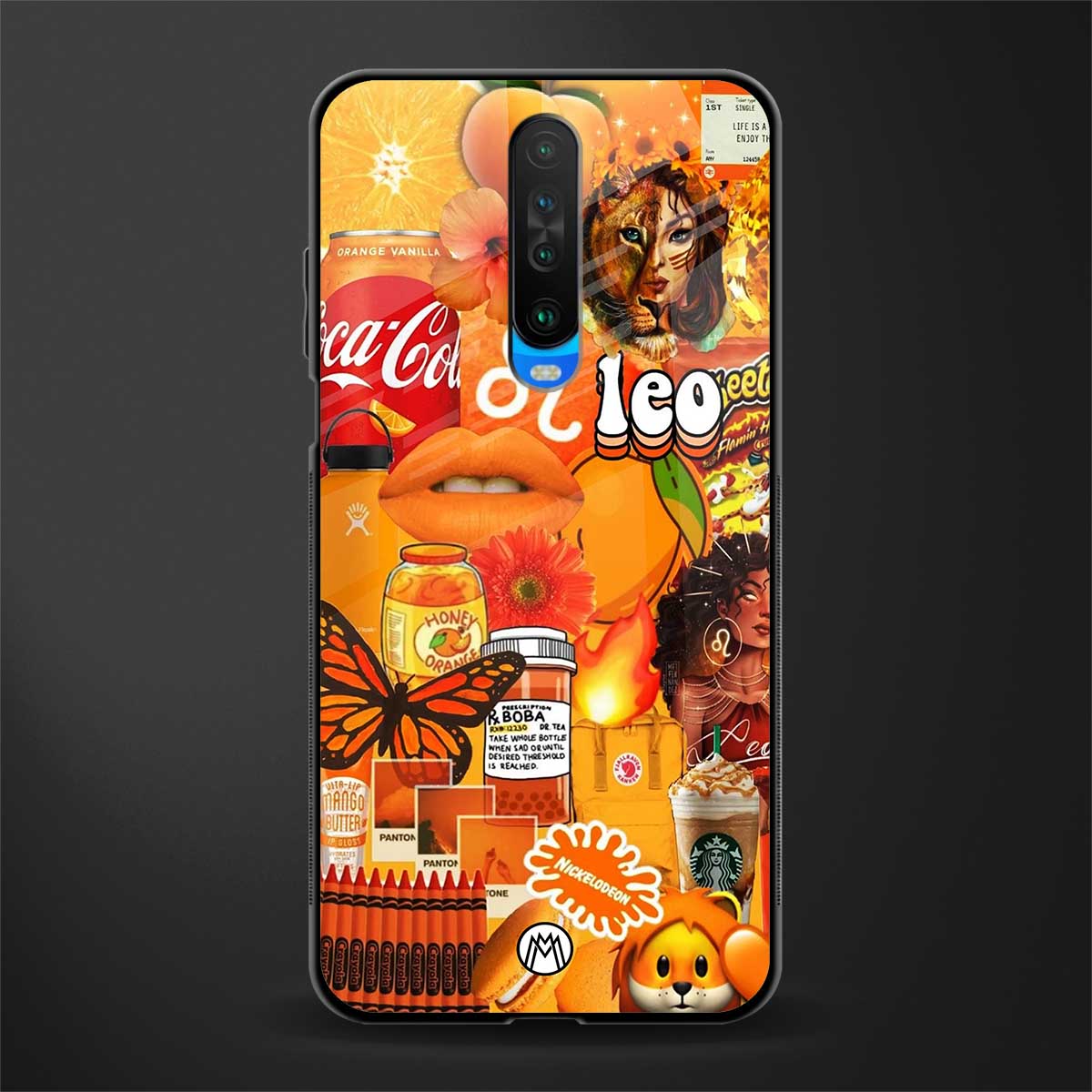 leo aesthetic collage glass case for poco x2 image