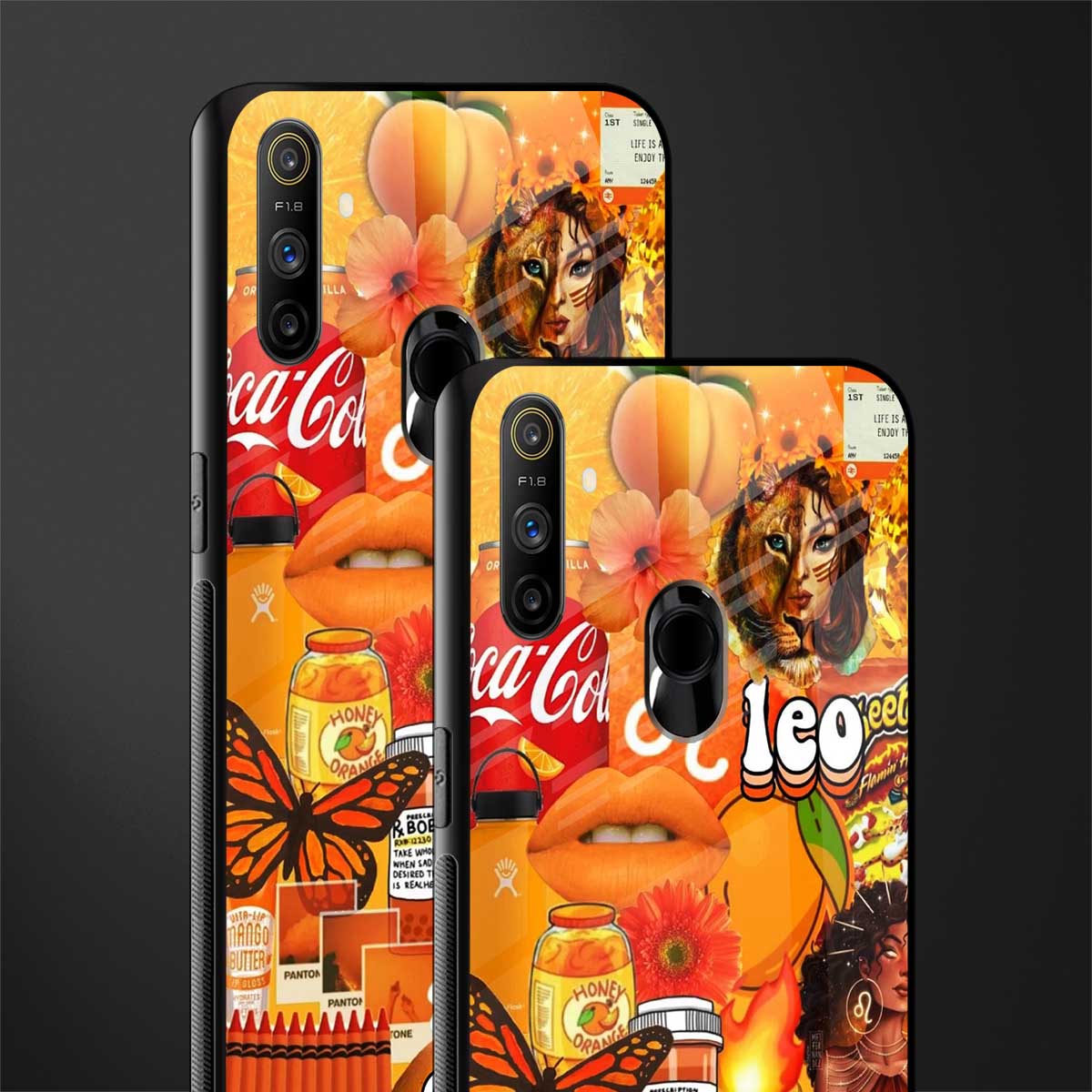 leo aesthetic collage glass case for realme narzo 10a image-2