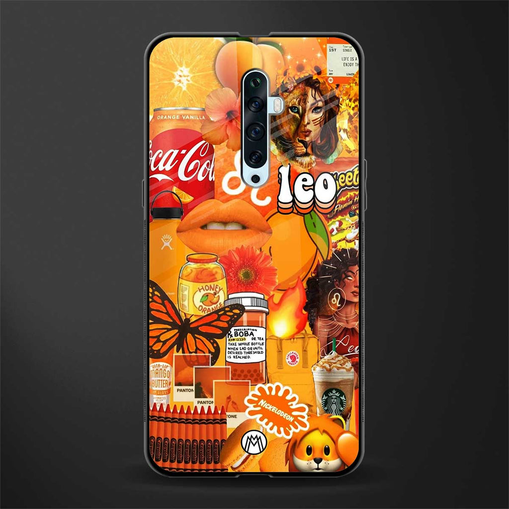 leo aesthetic collage glass case for oppo reno 2z image