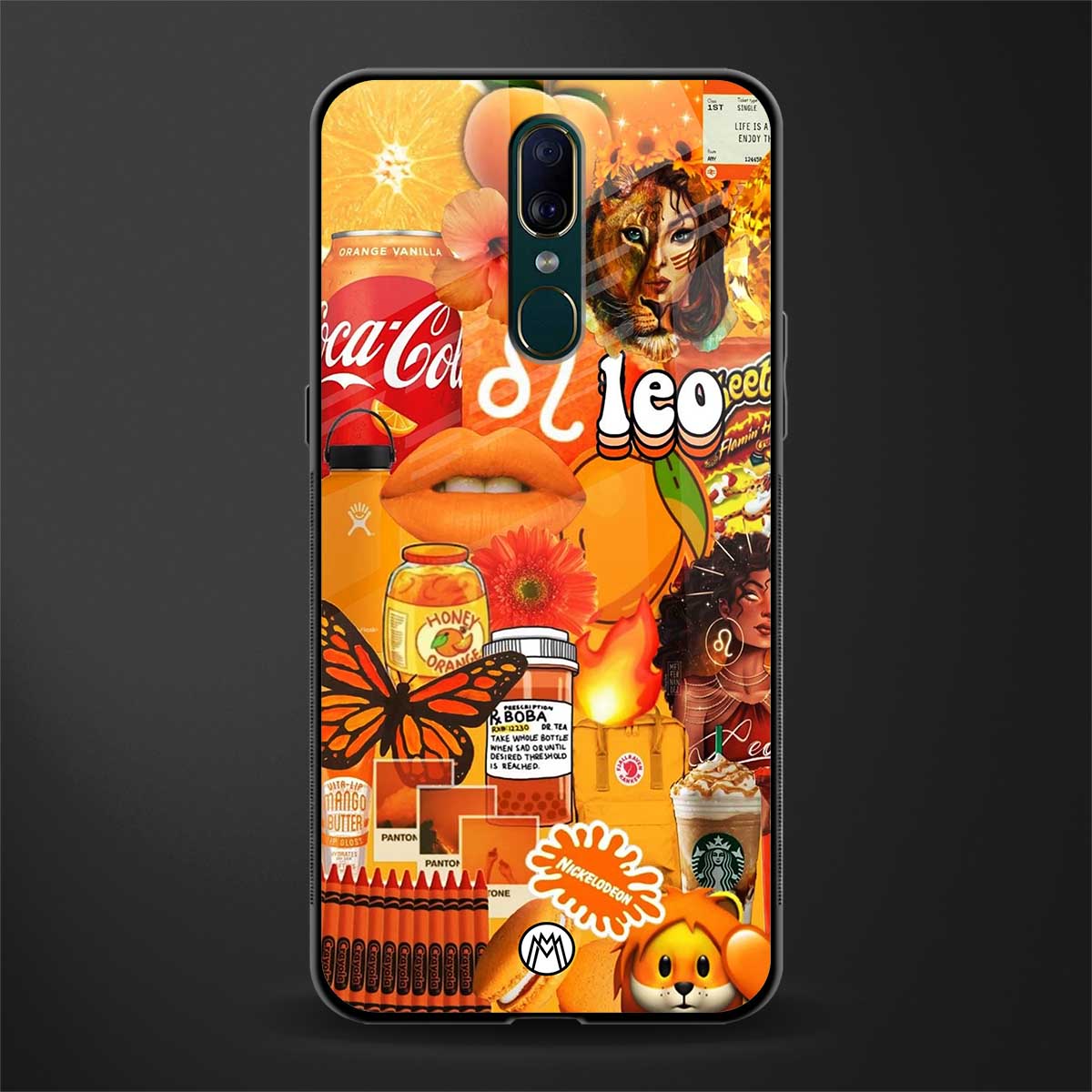 leo aesthetic collage glass case for oppo f11 image