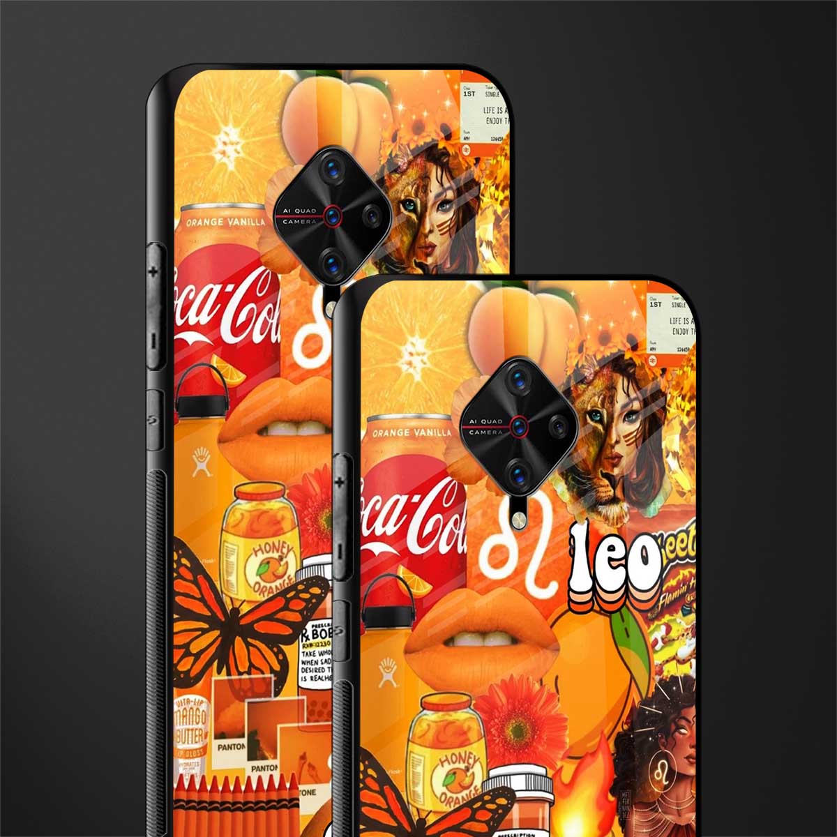 leo aesthetic collage glass case for vivo s1 pro image-2
