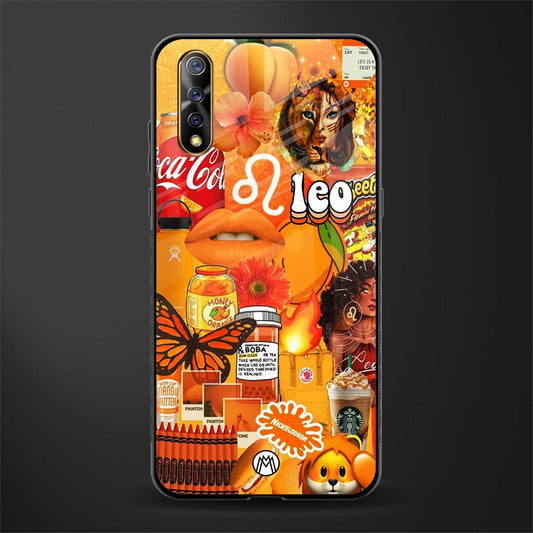 leo aesthetic collage glass case for vivo s1 image