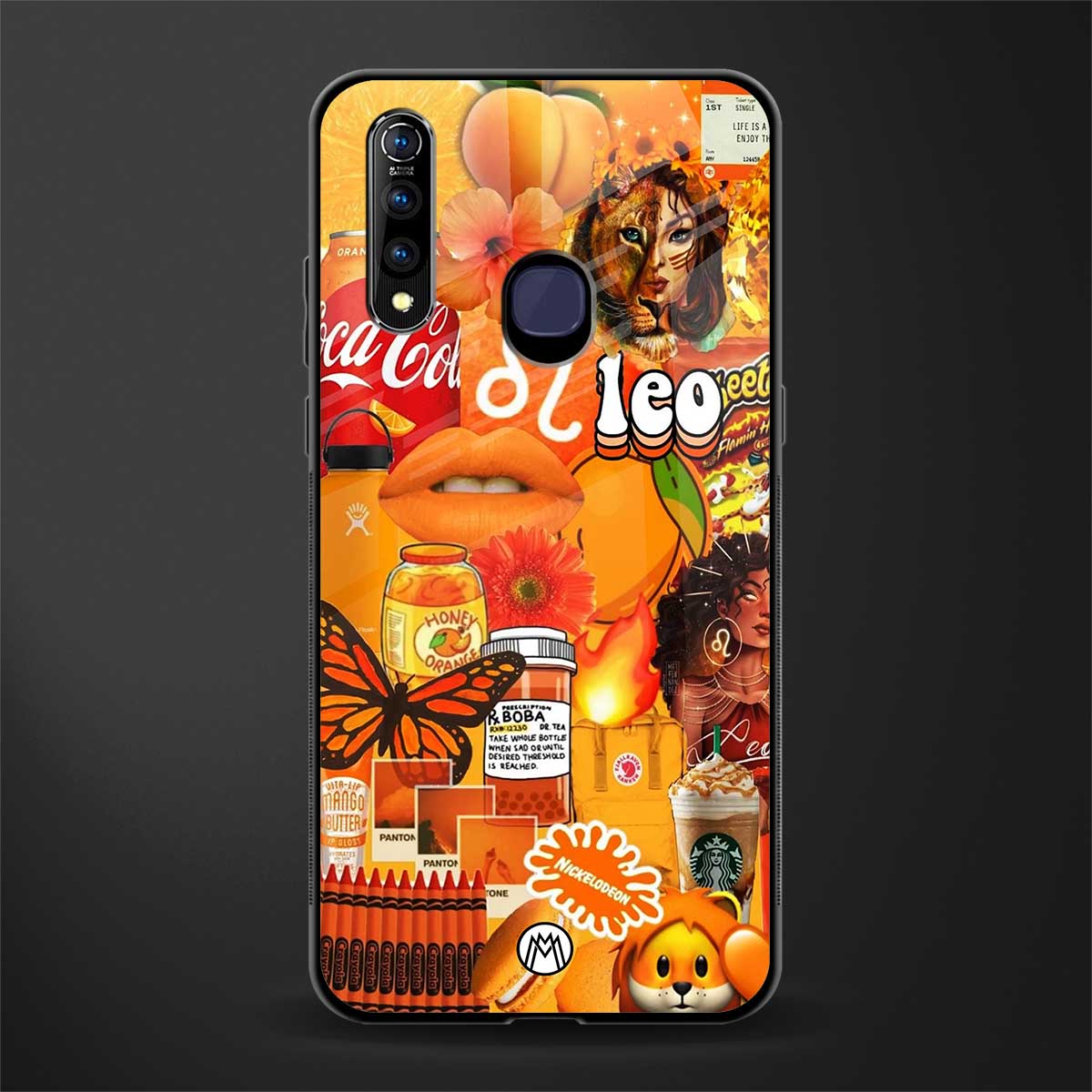 leo aesthetic collage glass case for vivo z1 pro image