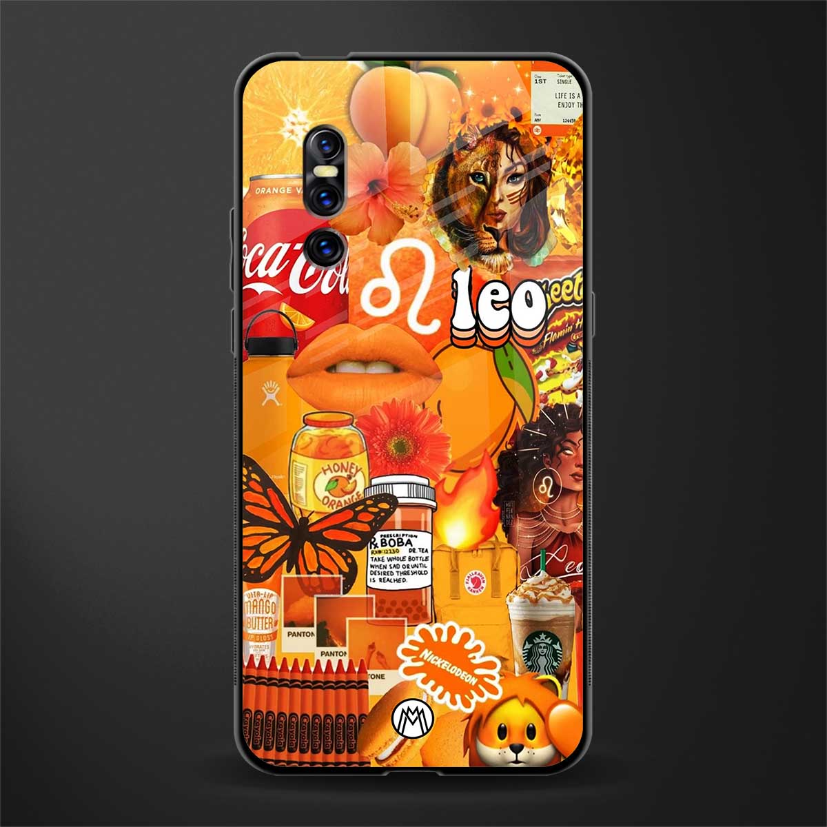 leo aesthetic collage glass case for vivo v15 pro image